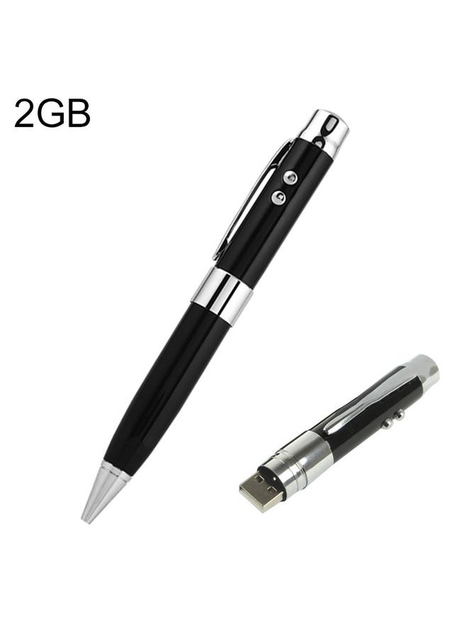 BURAQ 3 in 1 Laser Pen Style USB Flash Disk, Black (2GB)  - Image 1
