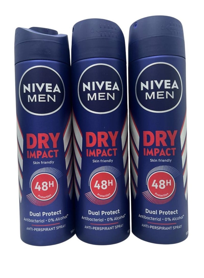NIVEA DEO 150ml DRY IMPACT PACK OF 3 - Image 1