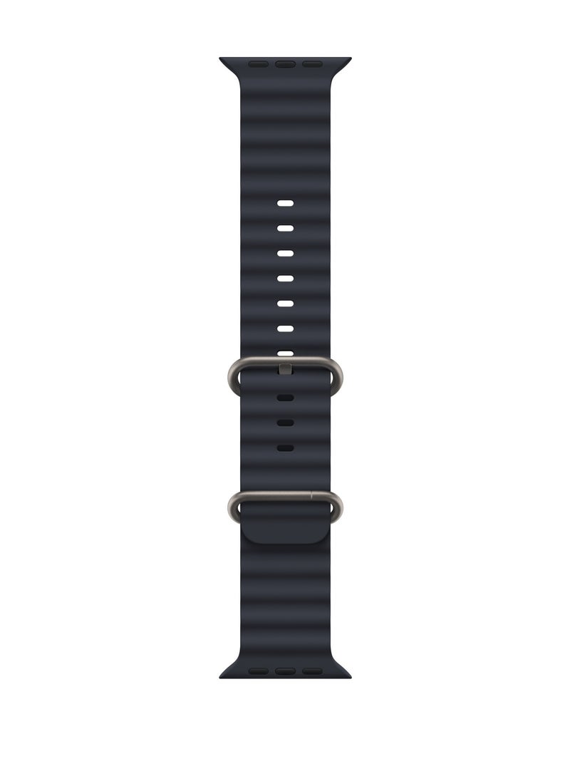 Ultra - Smart Watch T900 Ultra, with Aluminum case, size 49, wireless charging and measuring heart beats, temperature and recieving calls and messages ,compatible with all devices, and  ocean strap. - Image 1