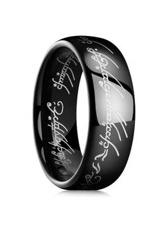 King Will King Will 8mm Tungsten Carbide Ring for Men Black Magic of The Rings Ring Comfort Fit High Polished 9.5  - Image 1