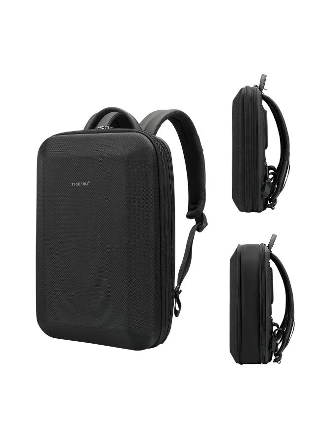 تايجرنو حقيبة ظهر مضادة للسرقة متعددة الوظائف بغطاء صلب مقاوم للماء من تيجيرنو - موديل T-B9152 (لون أسود) - Image 4