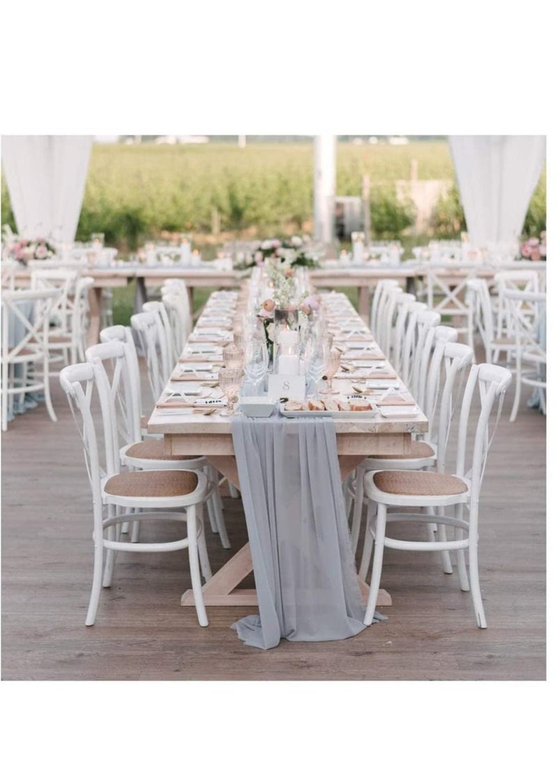 KASTWAVE Wedding Table Runners Chiffon Table Runner Sheer Wedding Arch Overlay Fabric for for Wedding Home and Dining Table Decor Birthday Party Decoration Light Gray 29 x 120 Inches - Image 3
