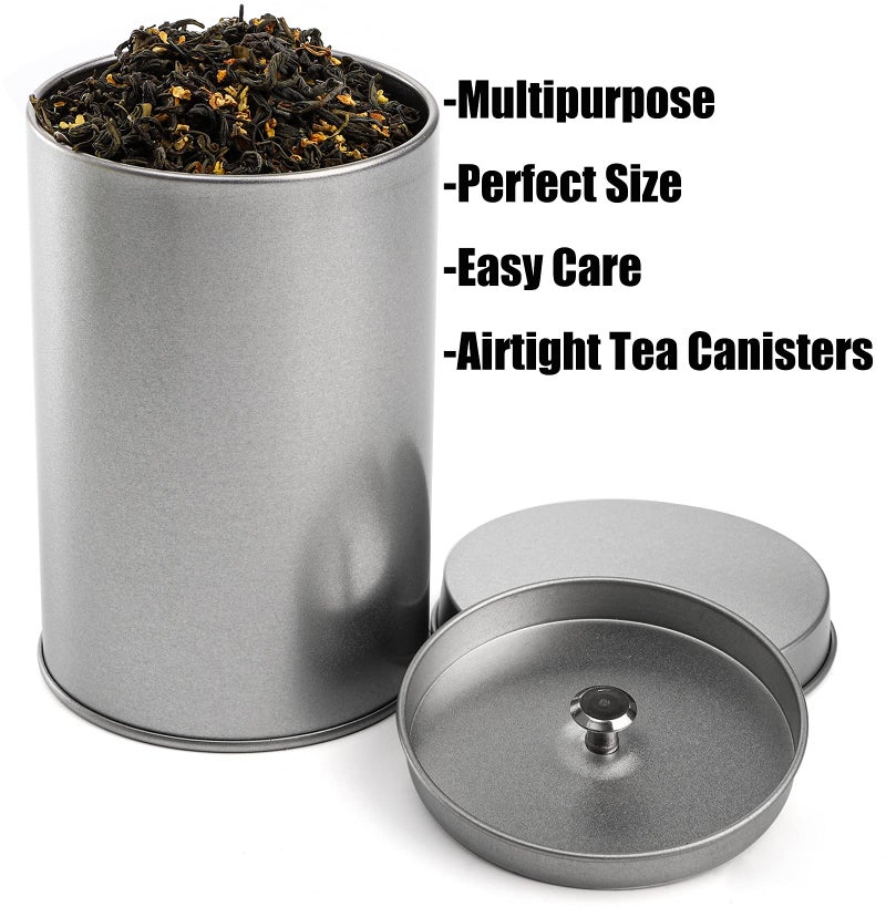 Yesland 6 Pack Tea Tin Canister with Airtight Double Lids, 12 Fluid Oz Tin Can Box and Small Round Kitchen Canisters for Loose Tea, Coffee, Candy, Herbs and Spices(Rose Gold) - Image 3