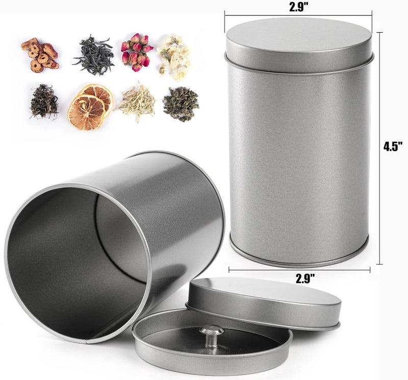 Yesland 6 Pack Tea Tin Canister with Airtight Double Lids, 12 Fluid Oz Tin Can Box and Small Round Kitchen Canisters for Loose Tea, Coffee, Candy, Herbs and Spices(Rose Gold) - Image 2