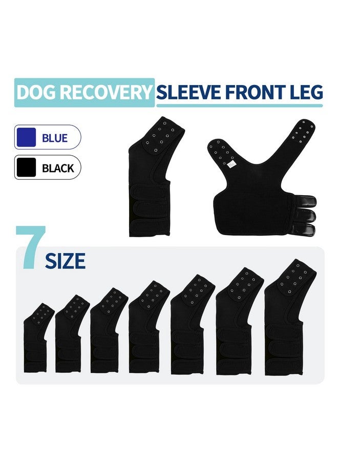 روزكيتش بدلة جراحة الكلاب ROZKITCH للأرجل الأمامية اليسرى، كم تعافي الكلاب للأرجل المتوسطة، كم مضاد للعق ساق الكلب، بديل مخروطي للكلاب قابل للتهوية، بدلة قابلة للغسل للعناية بالجروح للكلاب، أسود كبير - Image 4