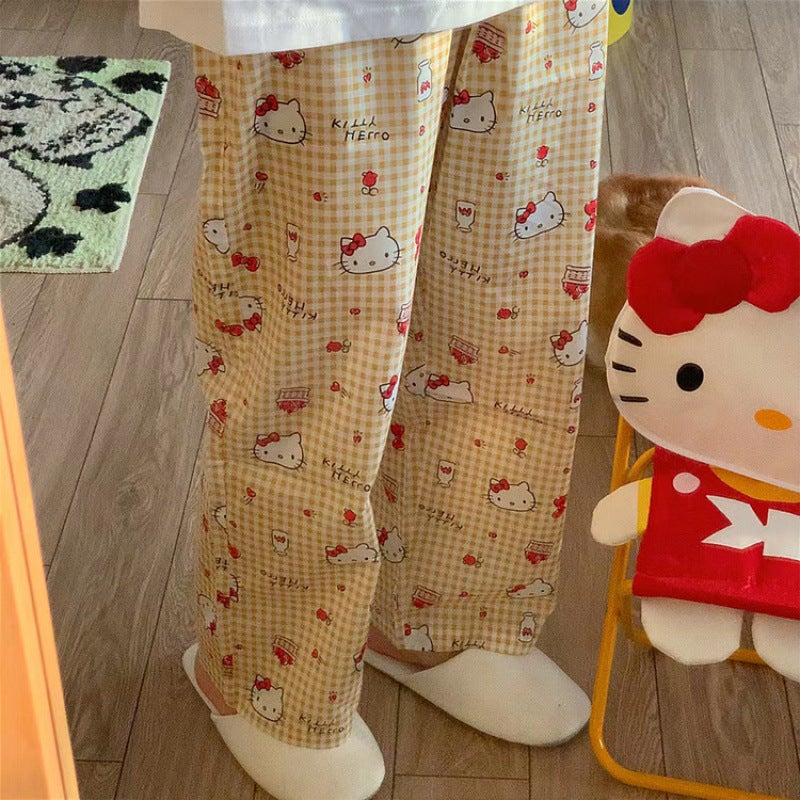 Hello Kitty Ins Style Cartoon Japanese-Style Pajama Pants For Female Students Early Autumn Mosquito-Proof Pants Cute Dormitory Casual Pants Walking Pants - Image 3