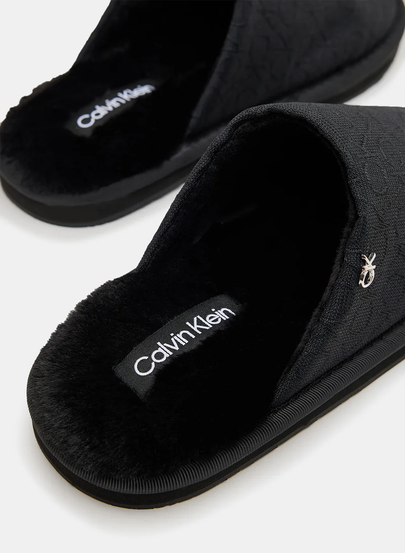 CALVIN KLEIN Recycled Monogram Flat Mules
