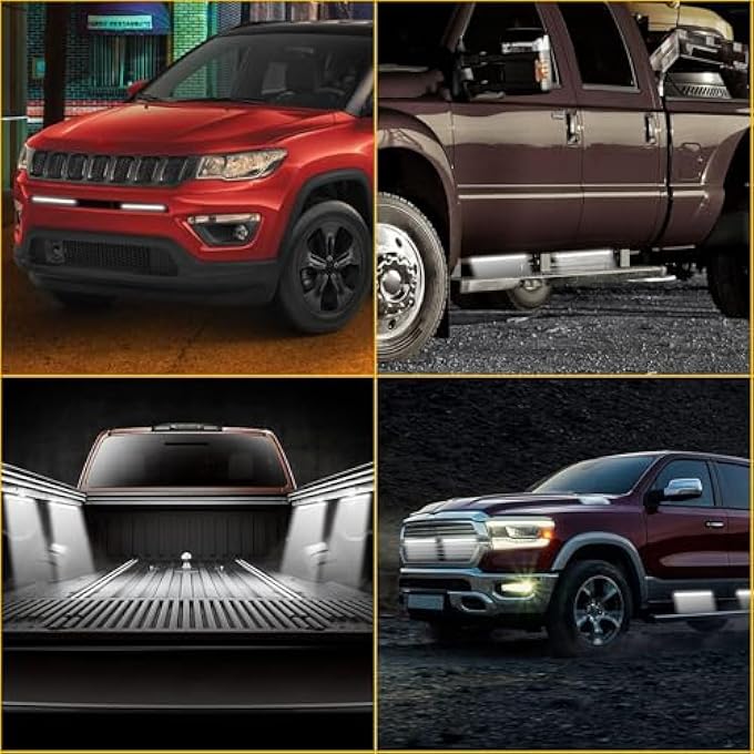 SWIUKPHE 12Pcs Daytime Running Light Car Exterior Led Strip Light Super Bright 12V Underglow Lights Universal Waterproof Running Lamp For Truck Boat Bike Motorcycles - Image 2