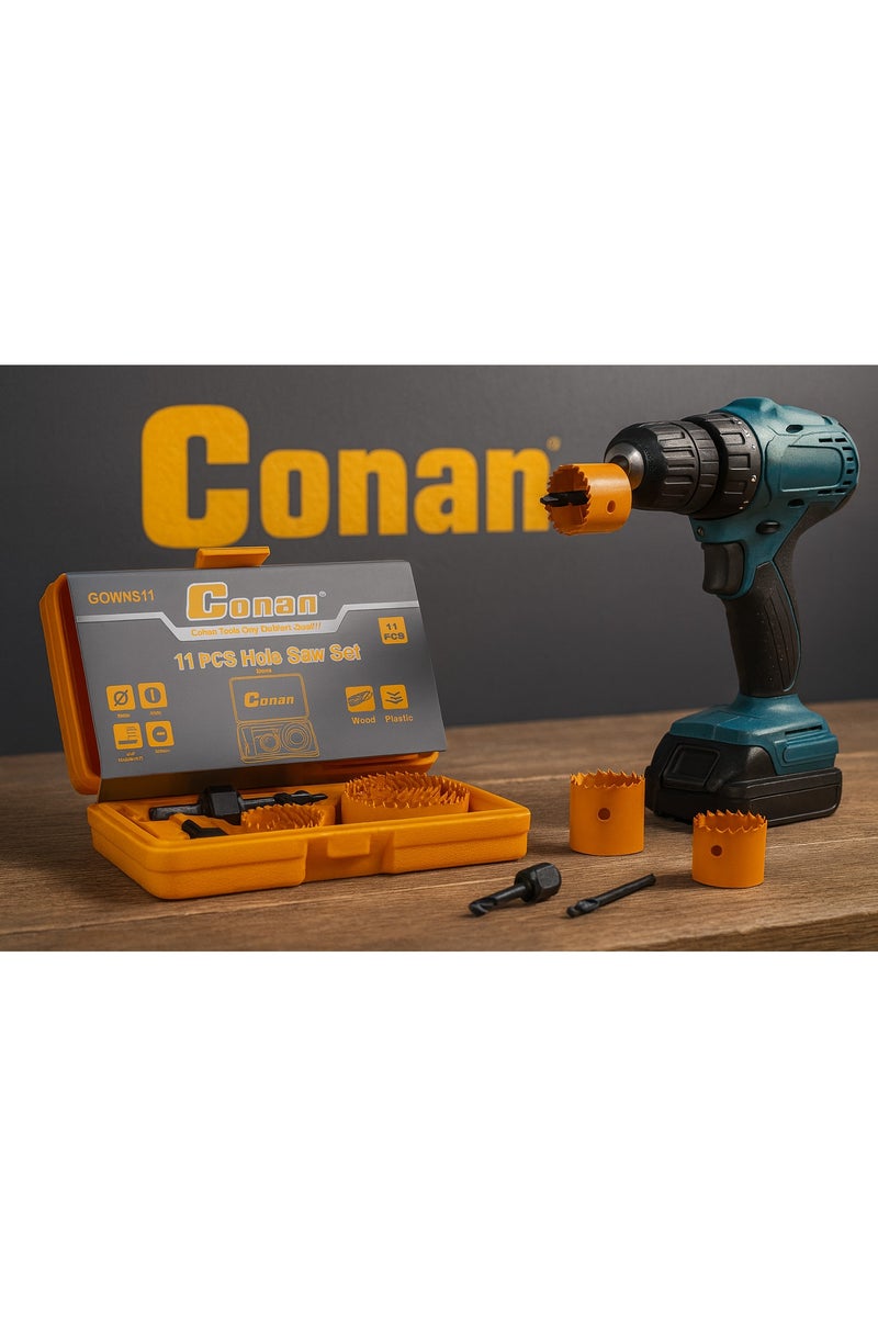 Conan 11 PCS Hole Saw Set – COWH811 – For Wood & Plastic - Image 3