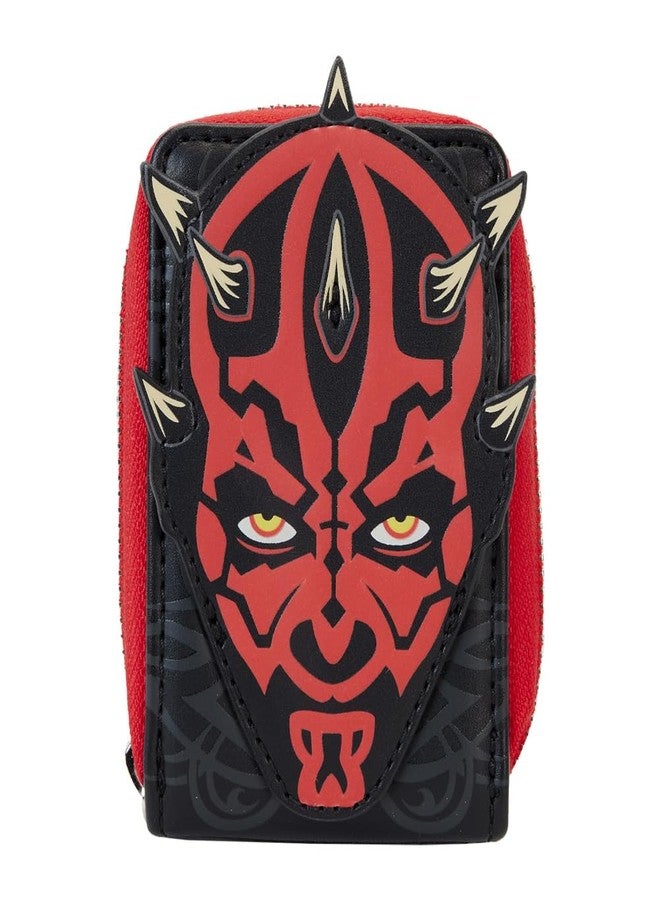 Loungefly Star Wars The Phantom Menace 25th Anniversary Darth Maul Accordion Zip Around Wallet, Black - Image 1