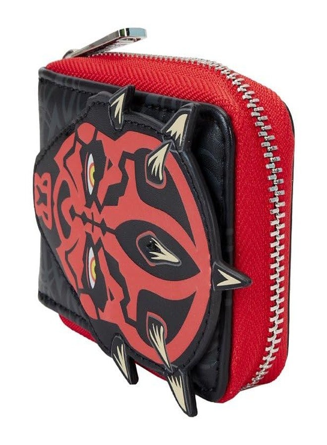 Loungefly Star Wars The Phantom Menace 25th Anniversary Darth Maul Accordion Zip Around Wallet, Black - Image 2
