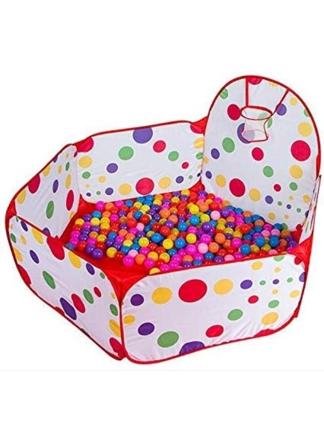 بيت لعب مفتوح للأطفال مع كرة سلة صغيرة و50 كرة - Image 3