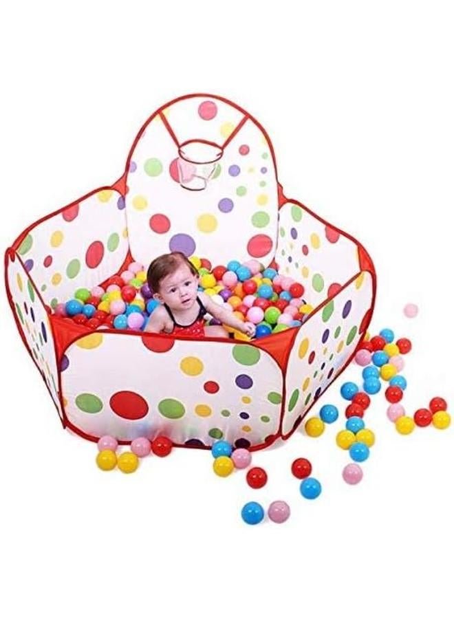 بيت لعب مفتوح للأطفال مع كرة سلة صغيرة و50 كرة - Image 4