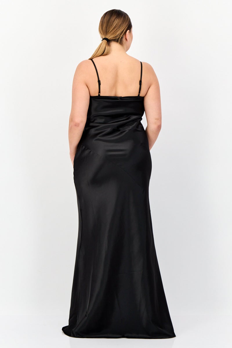 Lulus Women Plain Maxi Dress, Black - Image 3