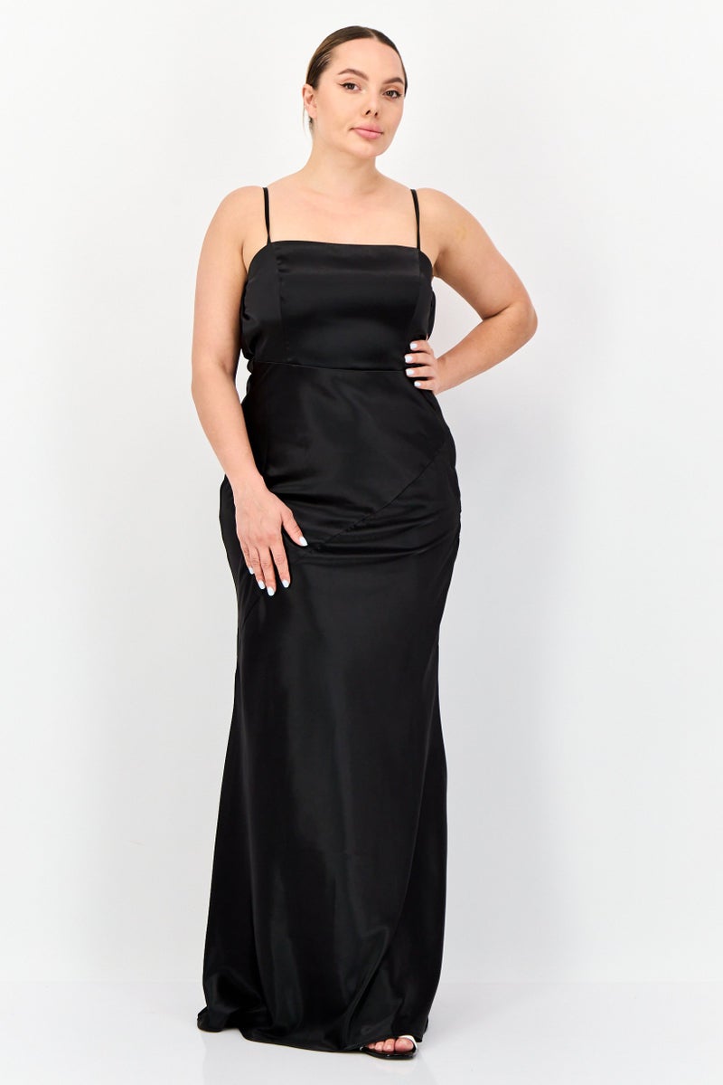Lulus Women Plain Maxi Dress, Black - Image 1