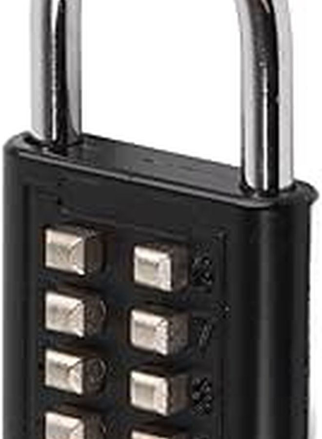 Black 10 Digit Combination Padlock Push Button Lock for Gym Gate Cabinet Toolbox - Image 1