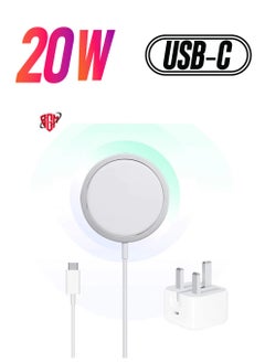 20W Magnetic Wireless Charging Cable USB-C Compatible with Apple iPhone 12/12 Mini/12 Pro/12 Pro Max