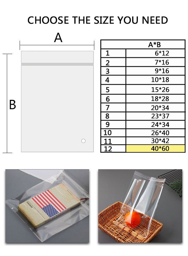 HAWAWA Clear Cellophane Bags Plastic Self Sealing OPP Cellophane Poly Bags Self Adhesive Plastic Bags for Packing Products, Clothes, jewelry，Small Business 40x60cm 100pcs - Image 5