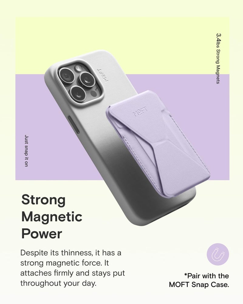 MOFT Magnetic Wallet Stand Compatible with iPhone 17/16/15/14/13/12 Series, Angle Adjustment & Magsafe Compatible MOVAS Phone Stand,Peony - Image 4