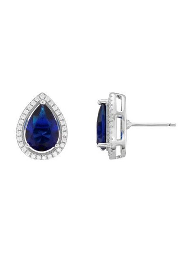 BUCKLEY LONDON The Flawless Collection - Sapphire Pear Halo Earrings  - Image 1