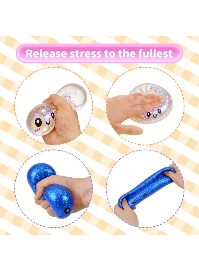 Glitter Dumpling,Glitter Dumpling Squishy Box,2026 New Bun Squeeze Stress Relief Ball with Steamer Box for Stress Relief (Blue) - Image 2