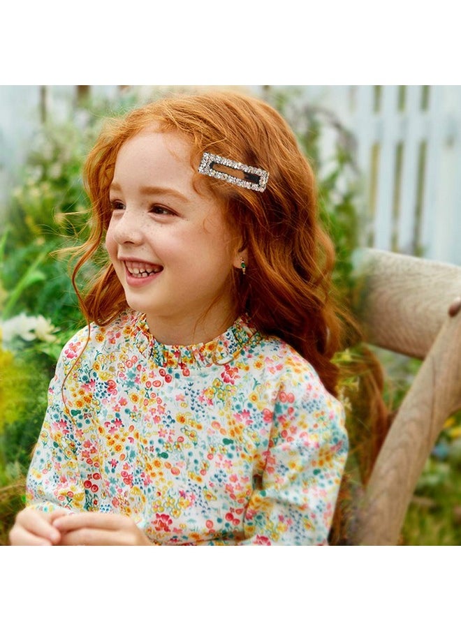 Messen Rectangle Sparkly Ab Crystal Hair Clips Fashion Large Hair Barrettes Wedding Decorative Bling Czech Diamond Hairpins Handmade Rhinestone Snap Clips For Women Girls (6 Colors / 6 Pcs)  - Image 5