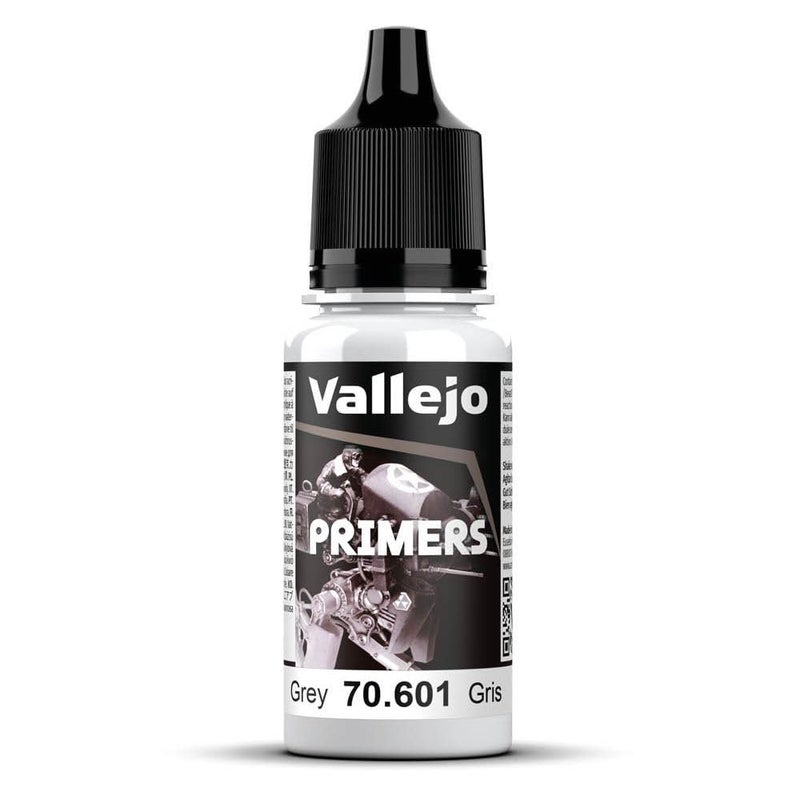 Vallejo - Surface Primer Color | Grey Acrylic Primer 18 ml (0.6 fl.oz.) | Matte Finish and Fast Drying | Perfect for Airbrushing and Great Adhesion to Figurines and Scale Models - Image 1