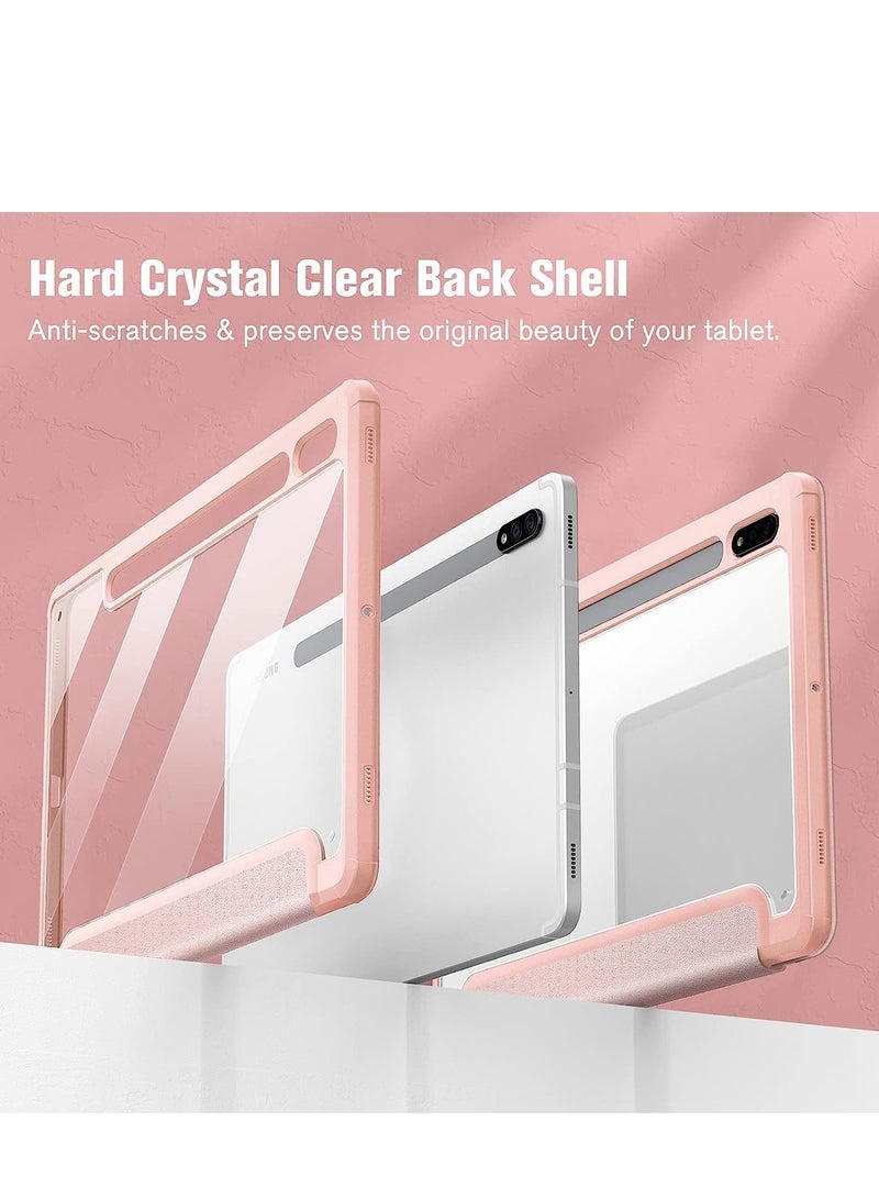 Case for Samsung Galaxy Tab S8/Tab S7 11 Inch (Model SM-X700/X706/T870/T875/T878) with Pen Holder, Shockproof Cover with Clear Transparent Back Shell, Auto Wake Sleep - Image 2