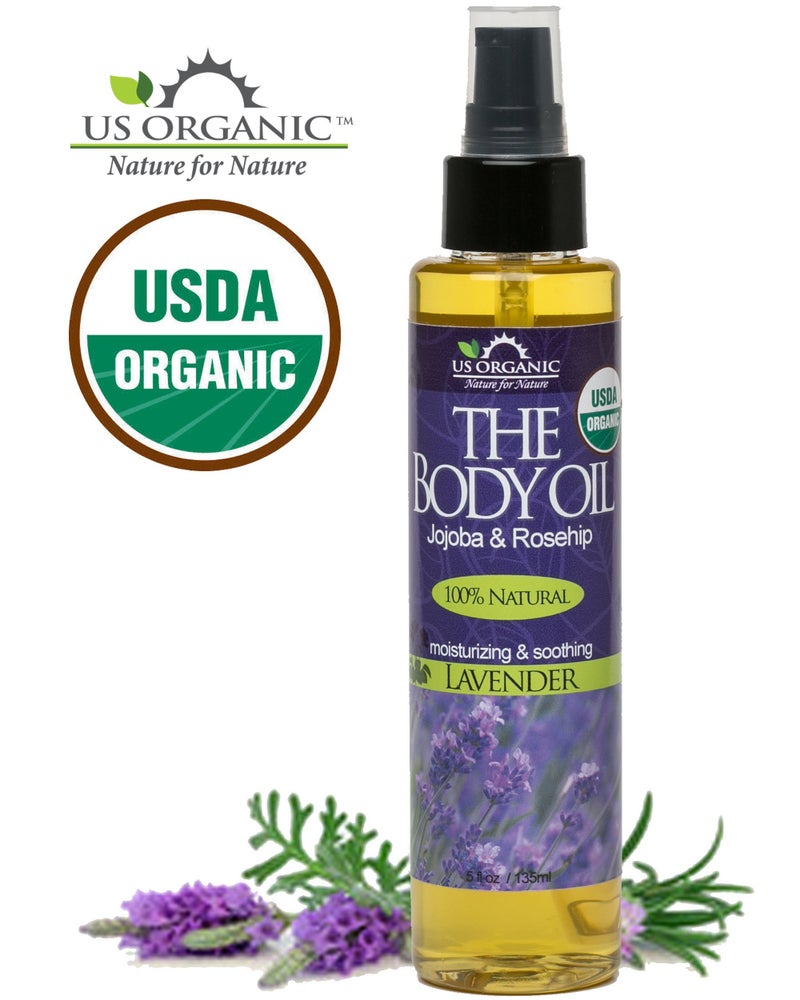 US Organic Body Oil - Elegant Lavender - Jojoba and Rosehip Oil with Vitamin E, Certified Organic, No Alcohol, Paraben, Artificial Detergents, Color or Synthetic perfumes, 5 Fl.oz. (Lavender) - Image 3