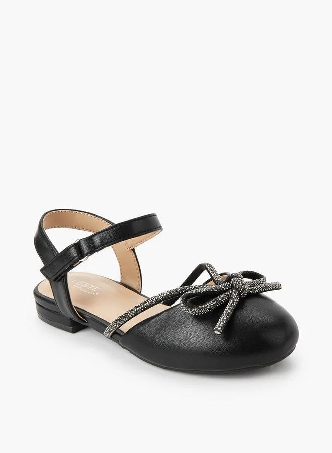 Celeste BLACK Girls Hook & Loop Ballerina Shoes for Women | Best Price UAE