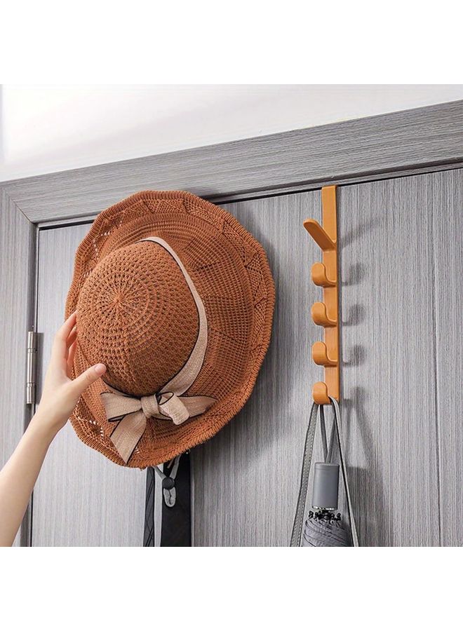 Black 5 Hook Over The Door Hanger For Coats Towels Robes Durable Plastic - Image 4