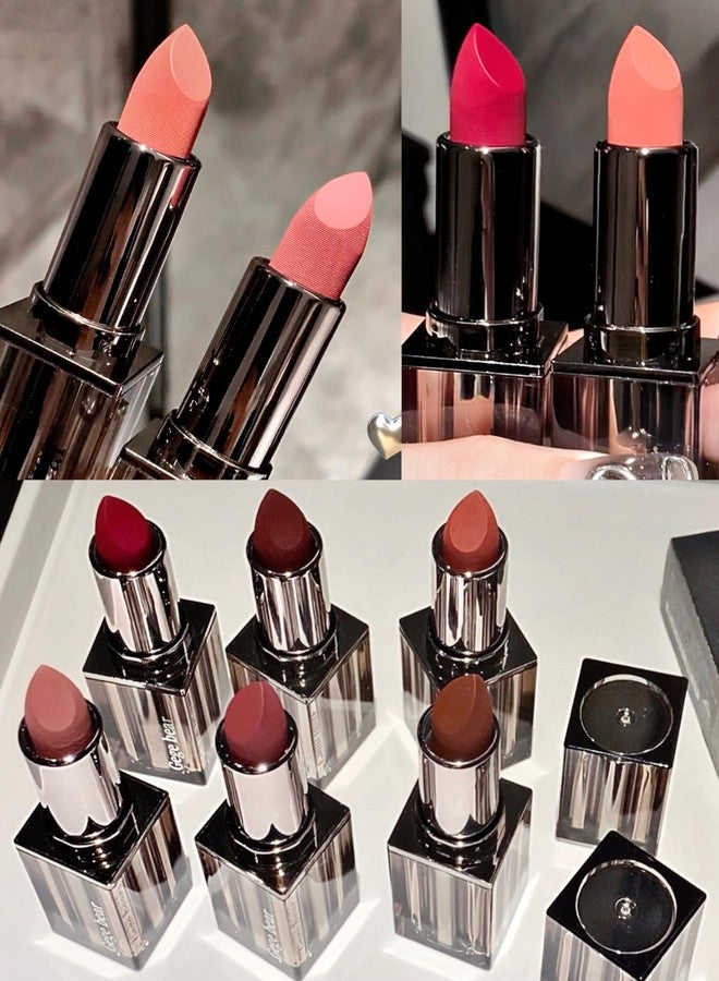 Gege Bear Beautiful Mist Side Velvet | Lipsticks for Women | 24 Hour Long Lasting | Hyper Stay Liquid Lipstick Combo Set | Baby Pink to Blood Red Shades | Best for All Skin (04# Peach Naked, 3.8g) - Image 1