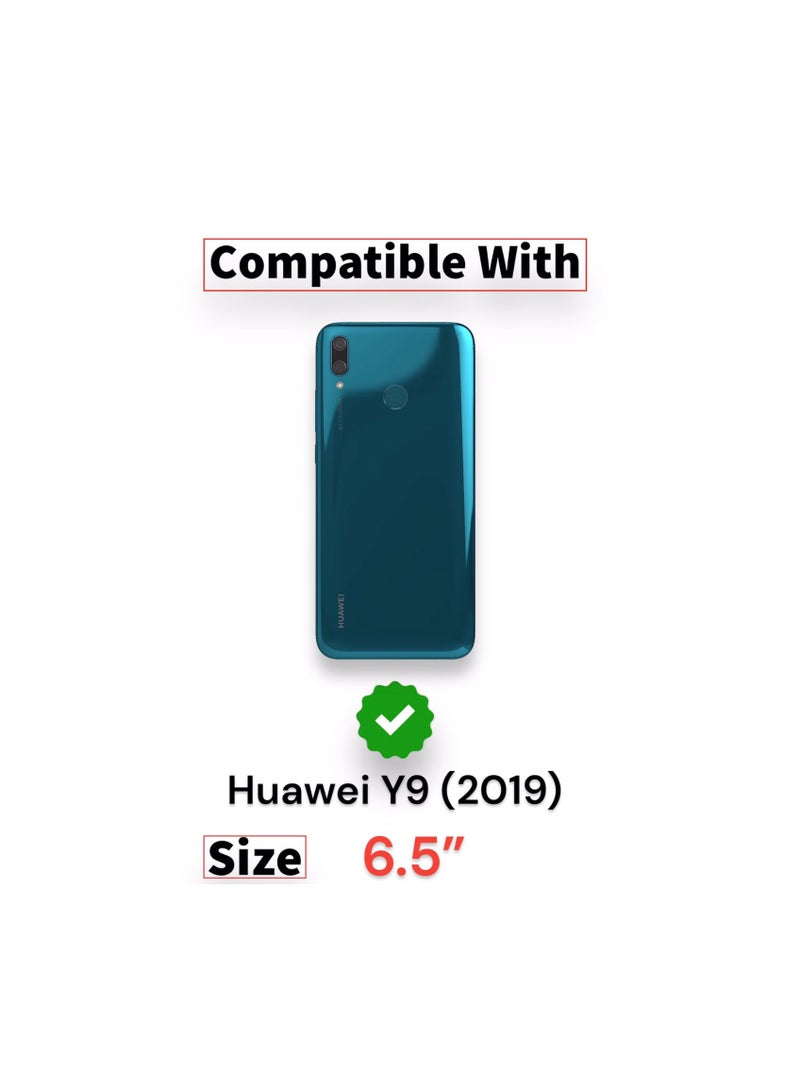 For Huawei Y9 (2019) Flip Full Leather Wallet Card Slot Case wiith Kickstand,with Strap Magnetic Closure,Included Internal Tpu Silicone Case,High Protective Compatible Huawei Y9 (2019)(6.5')(Black)  - Image 4