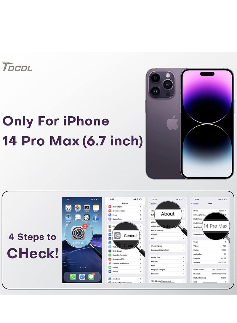 [5 in 1] for iPhone 14 pro max Case, with 2 Pack Screen Protector + 2 Pack Camera Lens Protector, Slim Liquid Silicone Phone Case 6.7 Inch, [Anti-Scratch] [Drop Protection] - Image 2