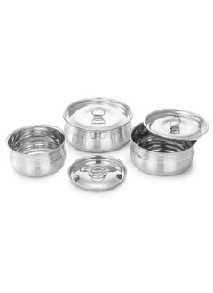 Expresso Expresso Stainless Steel Tableware Cooking & Serving Dish Pot Set of 3, Silver 1000ml / 1250ml & 1750ml 