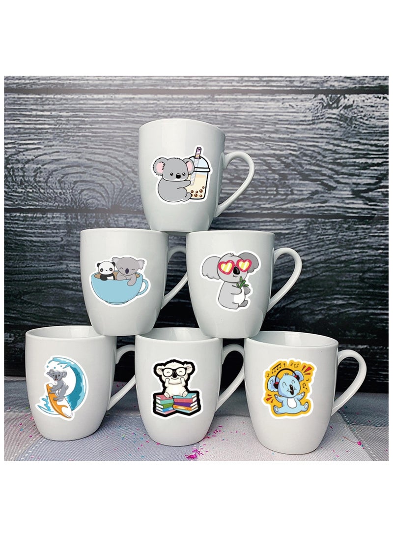 Koala Cute Stickers 50pcs Cartoon Funny Stickers Vinyl Waterproof for Laptop Bumper Skateboard Water Bottles - Image 5