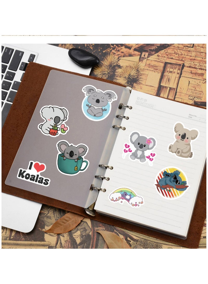 Koala Cute Stickers 50pcs Cartoon Funny Stickers Vinyl Waterproof for Laptop Bumper Skateboard Water Bottles - Image 3