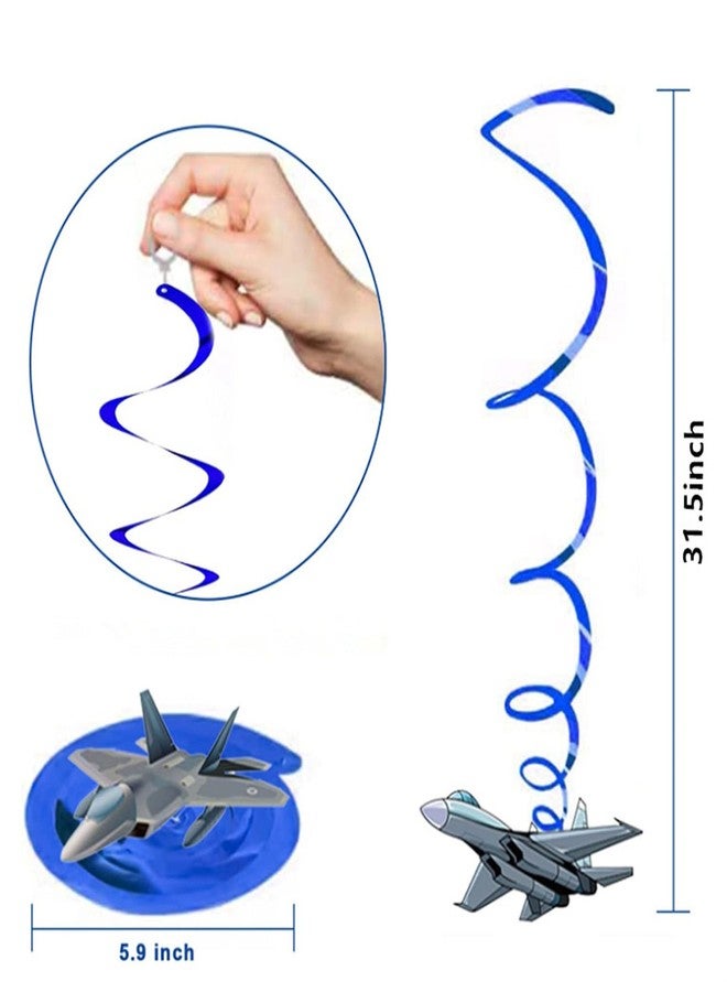 AimtoHome 20 Pieces Airplanes Hanging Swirls, Air Force Theme Ceiling Hanging Streamers Party Decorations for Airplane Themed Birthday Baby Shower Party Supplies - Image 2