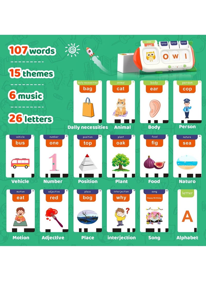 general Talking Flashcards – CVC Word Spelling Game, Preschool Learning Activity Toy, 107-Word Alphabet Matching Game, ABC Flashcards, Educational Toys for Toddlers 3-6 Years Old - Image 3