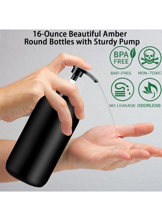 Prakash Empty Plastic Pump Bottles Dispenser 500ml Portable Clear BPA-Free Cylinder Shampoo Lotion Hand Pump Bottle Durable Refillable Containers for Massage Oil, Liquid Soap (Pack of 3) (Black) - Image 4