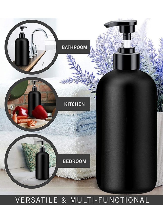 Prakash Empty Plastic Pump Bottles Dispenser 500ml Portable Clear BPA-Free Cylinder Shampoo Lotion Hand Pump Bottle Durable Refillable Containers for Massage Oil, Liquid Soap (Pack of 3) (Black) - Image 3