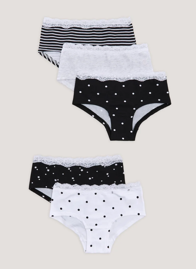 Matalan Girls 5 Pack Hipster Short Knickers