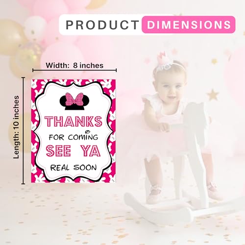 OrangeDolly Minnie Birthday Signs - 8" x 10" Set of 4 Minnie Mouse Party Signs - Minnie Mouse Food Signs - We Got Ears Say Cheers Sign - Hot Diggity Dog Bar Sign - Come Inside Its Fun Inside Sign Minnie Mouse - Image 2