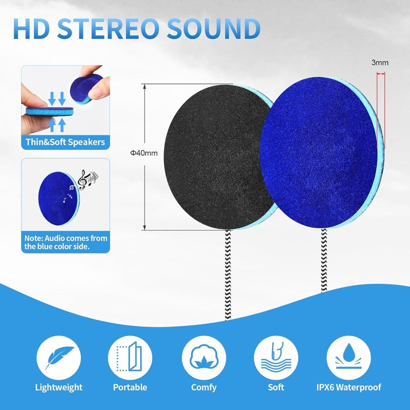 MMUSS Sleep Headphones with Knit Wool Headband with Ultra Thin Stereo Speakers.Perfect for Sports,Sleeping,Air Travel,Meditation and Relaxation (ArmyGreen) - Image 4