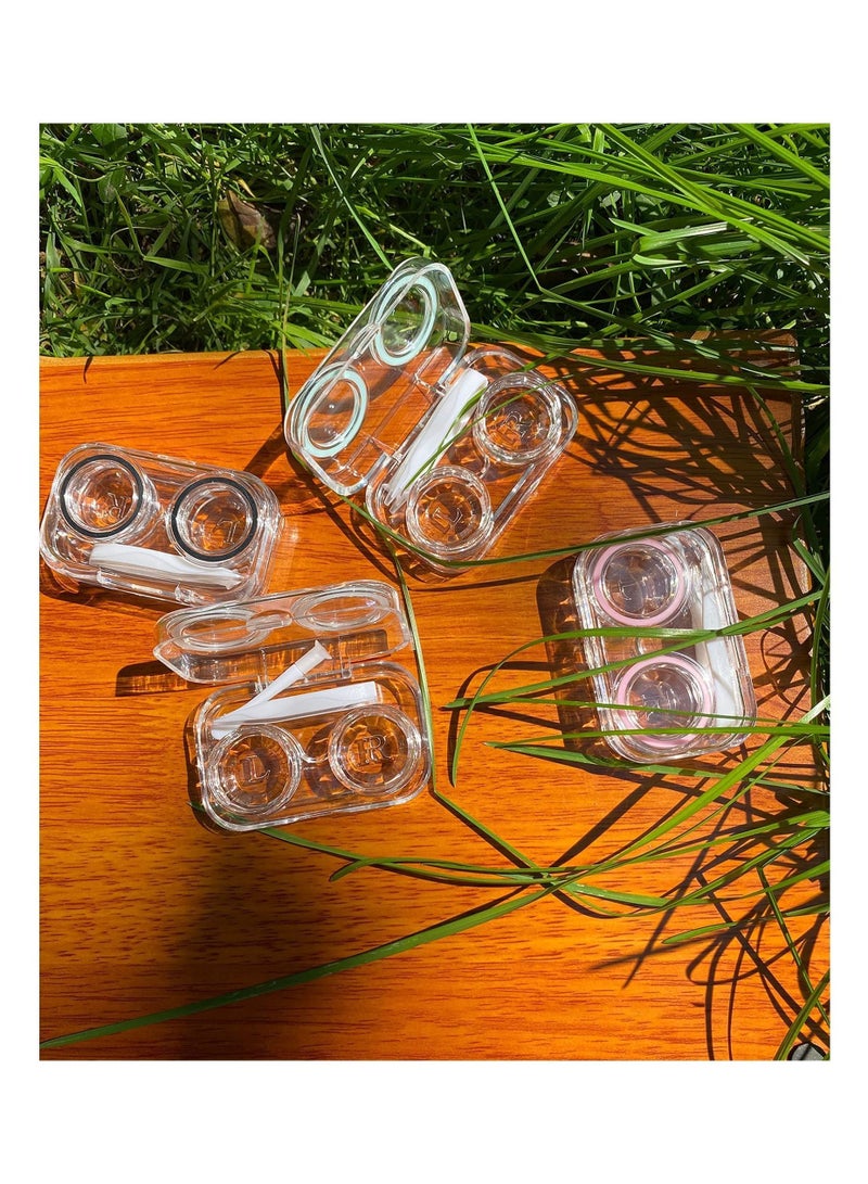 Y&D 4 PCS Contact Lens Cases, Fully Transparent One with Gasket Colorful Container Holder, Outdoor Portable Mini Soak Storage Kit for Travel & Home - Image 2