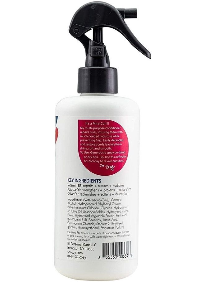 SO COZY So Cozy,Curl Spray LeaveIn Conditioner For Kids Hair Detangles And Restores Curls No Parabens Sulfates Synthetic Colors Or Dyes,Jojoba Oil,Olive Oil & Vitamin B5,Sweet-Pea,8 Fl Oz(2 Pack),White,(539A) 