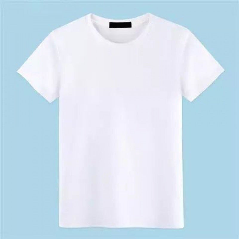 Mens Short-sleeved Loose Large Size T-shirt 2022 Summer New Style Printed Crewneck Fashionable Casual Solid Color T-shirt Mens Cotton White 