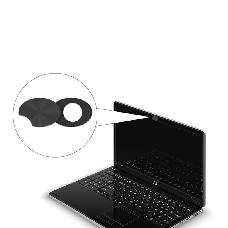 12 PCS Laptop ABS Source Material 2 In 1 Camera Privacy Sticker Cover Webcam Cover(Black) - Image 1