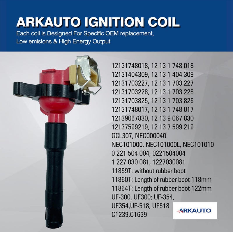 ARKAUTO 6PCS HIGH PERFORMANCE IGNITION COIL ARK-IG354-R UF354 E46 E36 E39 E38 E31 E53 E85 FOR BMW 3 5 7 8 Series Z3 Z4 X3 X5 M3 M5 E46 E36 E39 E38 E31 E53 E85 LANDROVER 2.2 2.5 2.8 3.0 3.2 L6 M52 M54 S52 M62 - Image 4