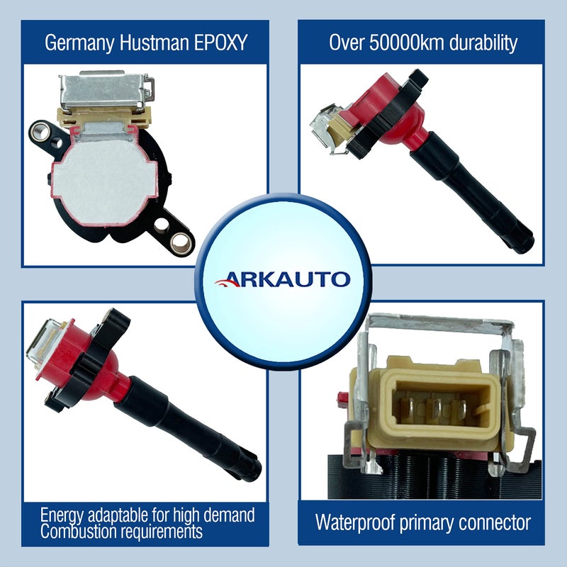 ARKAUTO 6PCS HIGH PERFORMANCE IGNITION COIL ARK-IG354-R UF354 E46 E36 E39 E38 E31 E53 E85 FOR BMW 3 5 7 8 Series Z3 Z4 X3 X5 M3 M5 E46 E36 E39 E38 E31 E53 E85 LANDROVER 2.2 2.5 2.8 3.0 3.2 L6 M52 M54 S52 M62 - Image 2